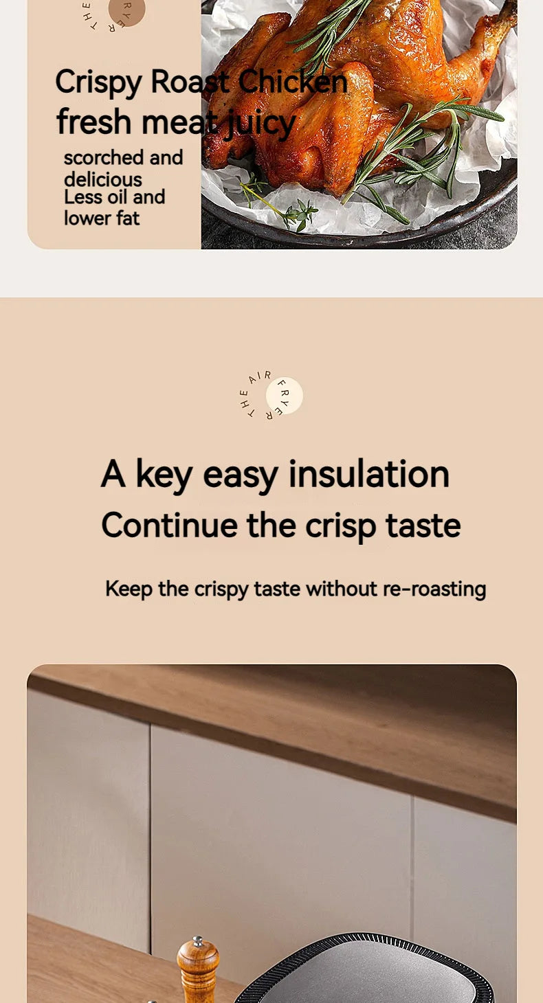 8L air fryer can be seen at home 110V-220V intelligent air fryer multi-function fried chicken leg fryer without oil smoke