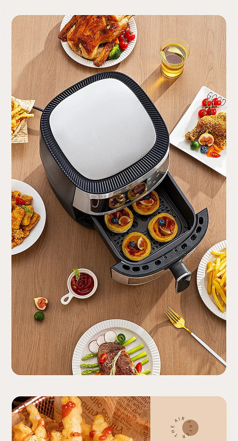 8L air fryer can be seen at home 110V-220V intelligent air fryer multi-function fried chicken leg fryer without oil smoke