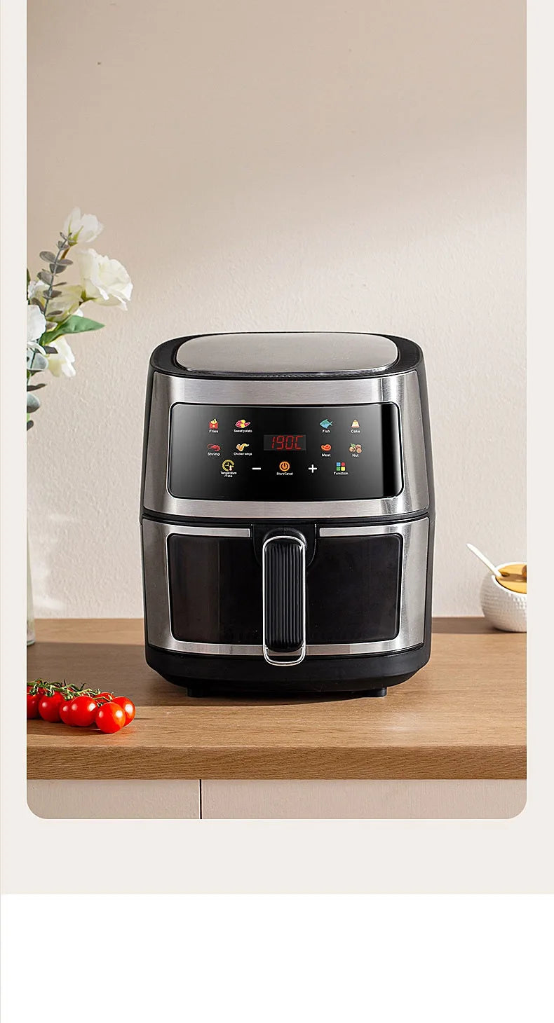 8L air fryer can be seen at home 110V-220V intelligent air fryer multi-function fried chicken leg fryer without oil smoke