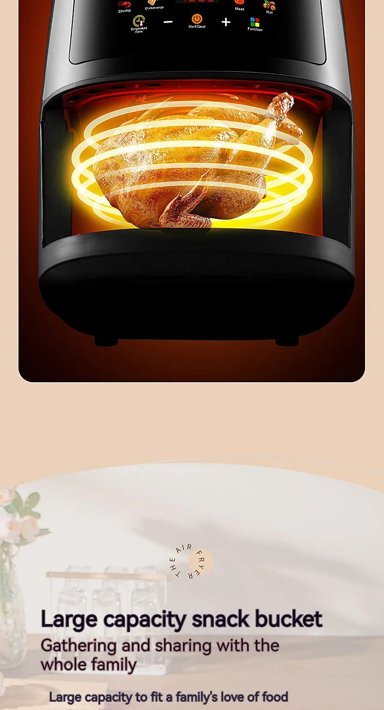 8L air fryer can be seen at home 110V-220V intelligent air fryer multi-function fried chicken leg fryer without oil smoke