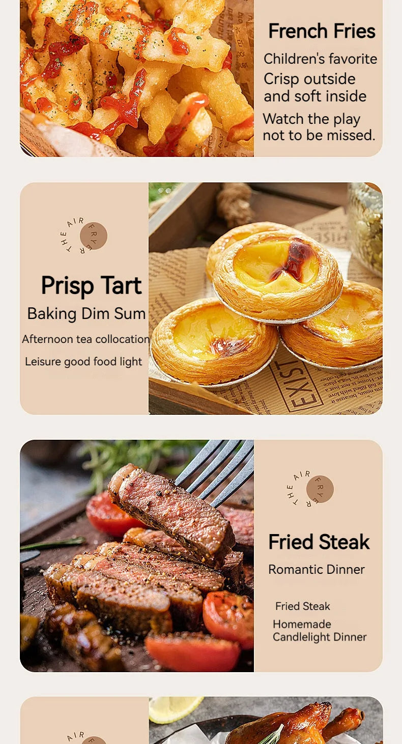 8L air fryer can be seen at home 110V-220V intelligent air fryer multi-function fried chicken leg fryer without oil smoke