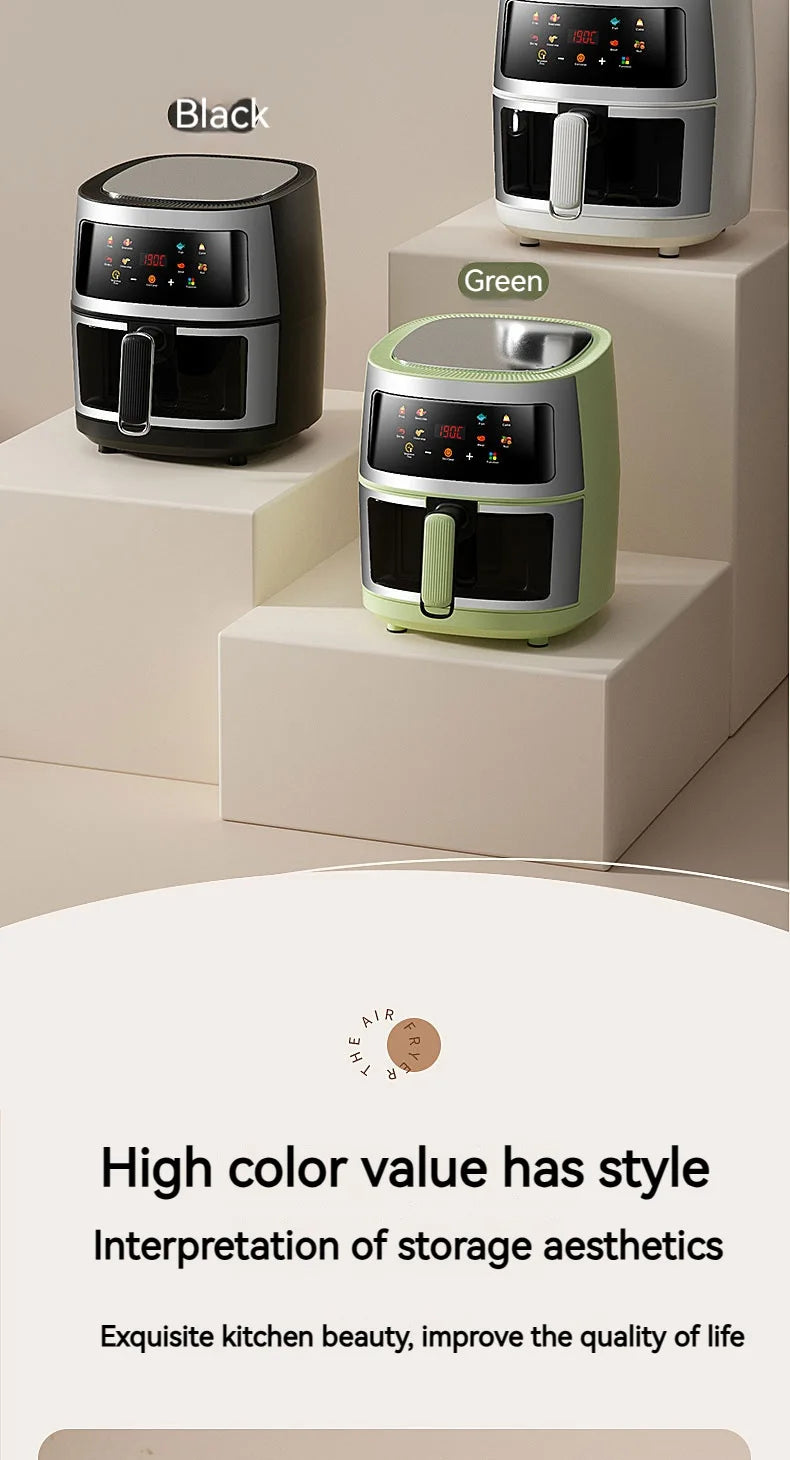 8L air fryer can be seen at home 110V-220V intelligent air fryer multi-function fried chicken leg fryer without oil smoke