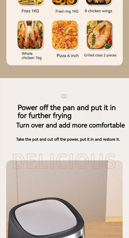 8L air fryer can be seen at home 110V-220V intelligent air fryer multi-function fried chicken leg fryer without oil smoke